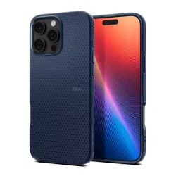   HUSĂ! - SPIGEN LIQUID AIR silicon telefon protector (rezistent la șocuri, bubble heel, diamant) BLUE Apple iPhone 16 Pro Max