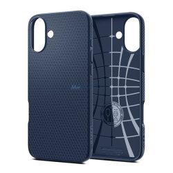   HUSĂ! - SPIGEN LIQUID AIR silicon telefon protector (rezistent la șocuri, bubble heel, diamant) BLUE Apple iPhone 16 Plus