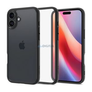 HUSĂ! - SPIGEN ULTRA HYBRID plastic protector de telefon (rezistent la impact, bubble cadru) TRANSFER / negru Apple iPhone 16 Plus