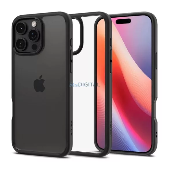 HUSĂ! - SPIGEN ULTRA HYBRID plastic protector de telefon (rezistent la șocuri, bubble cadru) TRANSFER / negru Apple iPhone 16 Pro