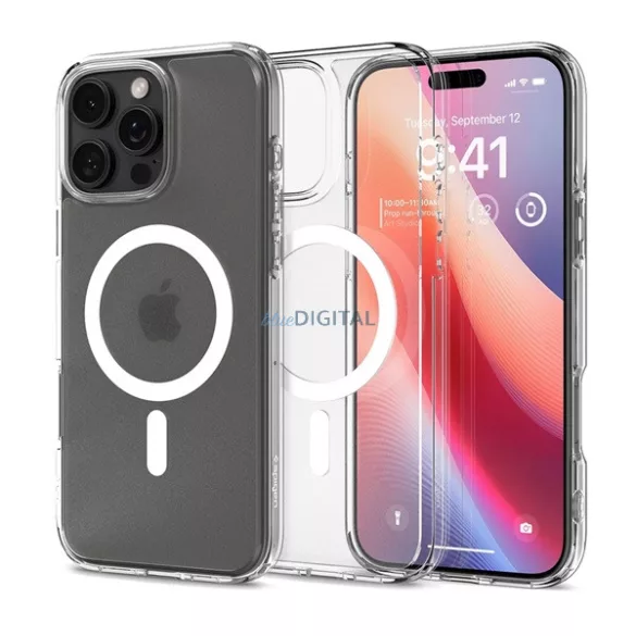 HUSĂ! - SPIGEN ULTRA HYBRID MAG plastic protector de telefon (rezistent la șocuri, bubble cadru, MagSafe) pentru Apple iPhone 16 Pro