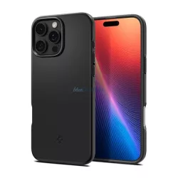   HUSĂ! - SPIGEN THIN FIT MAGSAFE protecție din plastic pentru telefon (mată, ultra-subțire, protectoare pentru cameră, MagSafe) NEGRU Apple iPhone 16 Pro Max