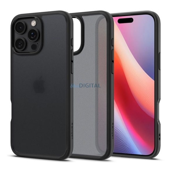 SPIGEN ULTRA HYBRID plastic protector de telefon (rezistent la șocuri, cadru cu bule, mat) BLACK/UNFAT Apple iPhone 16 Pro Max
