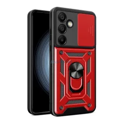   HUSĂ! - Protecție din plastic pentru telefon Defender (rezistent la șocuri, interior din silicon, inel de reținere, protecție pentru cameră) PIROS Samsung Galaxy S24 FE (SM-S721)