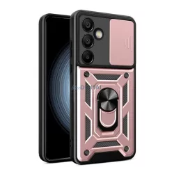   HUSĂ! - Protecție din plastic pentru telefon Defender (anti-șoc, interior din silicon, inel de reținere, protecție pentru cameră) Samsung Galaxy S24 FE (SM-S721) GOLDEN
