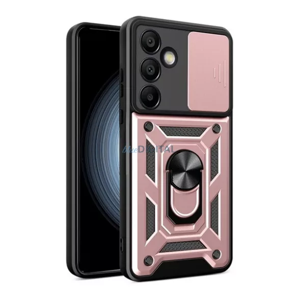 HUSĂ! - Protecție din plastic pentru telefon Defender (anti-șoc, interior din silicon, inel de reținere, protecție pentru cameră) Samsung Galaxy S24 FE (SM-S721) GOLDEN