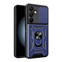   HUSĂ! - Protector de plastic pentru telefon Defender (rezistent la șocuri, interior din silicon, inel de reținere, protector pentru cameră) BLOC DE TĂIEREA Samsung Galaxy S24 FE (SM-S721)