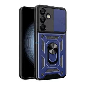 HUSĂ! - Protector de plastic pentru telefon Defender (rezistent la șocuri, interior din silicon, inel de reținere, protector pentru cameră) BLOC DE TĂIEREA Samsung Galaxy S24 FE (SM-S721)