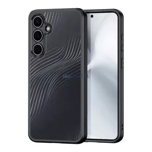 HUSĂ! - DUX DUCIS AIMO plastic protector de telefon (rezistent la șocuri, cadru de silicon, protector de cameră, mat, val) BLACK Samsung Galaxy S24 FE (SM-S721)