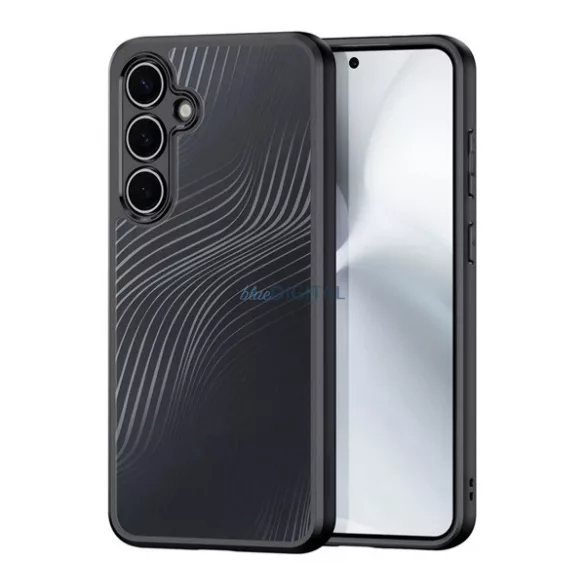 HUSĂ! - DUX DUCIS AIMO plastic protector de telefon (rezistent la șocuri, cadru de silicon, protector de cameră, mat, val) BLACK Samsung Galaxy S24 FE (SM-S721)