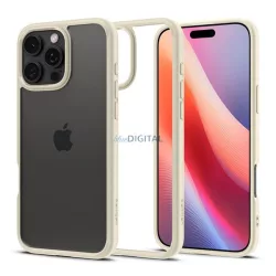   HUSĂ! - SPIGEN CRYSTAL HYBRID silicon protector de telefon (rezistent la impact, cadru din plastic) BÉZS Apple iPhone 16 Pro Max