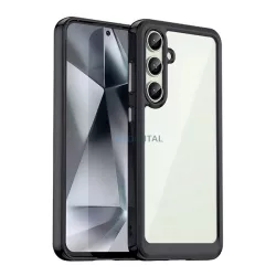   HUSĂ! - Silicon protector de telefon (rezistent la șocuri, spate transparent) BLACK Samsung Galaxy S24 FE (SM-S721)