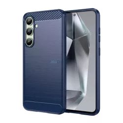   HUSĂ! - Protector de telefon din silicon (rezistent la impact, călcâi cu pernă de aer, periat, model de carbon) CUSCINĂ CUSCINĂ Samsung Galaxy S24 FE (SM-S721)