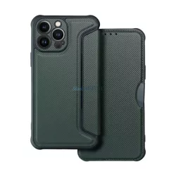   HUSĂ! - Carcasă permanentă, efect piele (FLIP, deschidere laterală, rezistență la impact, călcâi cu bule, protecție cameră, model carbon) PERNA PLIABILĂ Samsung Galaxy S24 FE (SM-S721)