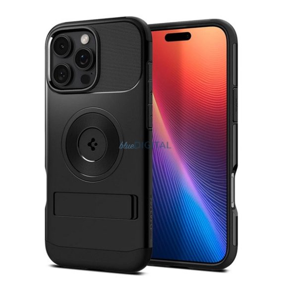 SPIGEN SLIM ARMOR MAG silicon telefon protector (spate din plastic, rezistent la șocuri, colț pernă de aer, MagSafe) BLACK Apple iPhone 16 Pro