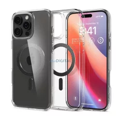   HUSĂ! - SPIGEN ULTRA HYBRID MAG plastic protector de telefon (rezistent la impact, cadru cu bule, model de carbon, MagSafe) pentru Apple iPhone 16 Pro Max