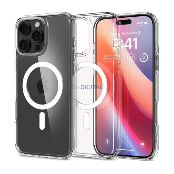 HUSĂ! - SPIGEN ULTRA HYBRID MAG plastic telefon protector (rezistent la șocuri, bubble cadru, MagSafe) WHITE Apple iPhone 16 Pro 5G
