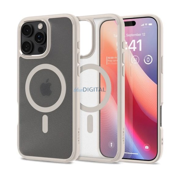 SPIGEN ULTRA HYBRID MAG plastic protector de telefon (rezistent la șocuri, bubble cadru, MagSafe) TITAN Apple iPhone 16 Pro Max