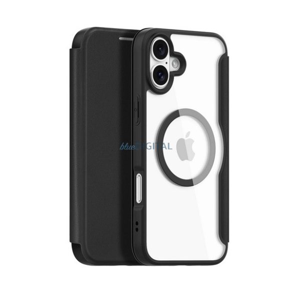 DUX DUCIS SKIN X PRO Carcasă Standing Leather Effect (FLIP, deschidere laterală, RFID, MagSafe) BLACK Apple iPhone 16 Plus