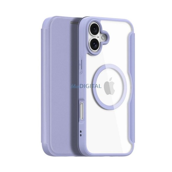 DUX DUCIS SKIN X PRO Carcasă Standing Leather Effect (FLIP, deschidere laterală, RFID, MagSafe) LILA Apple iPhone 16