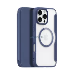   HUSĂ! - DUX DUCIS SKIN X PRO Carcasă permanentă cu efect de piele (FLIP, deschidere laterală, RFID, MagSafe) BLUE Apple iPhone 16 Pro Max