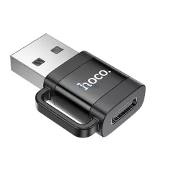   Adaptor HOCO (USB - mufă Type-C, transfer de date și încărcare, OTG) NEGRU