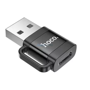 Adaptor HOCO (USB - mufă Type-C, transfer de date și încărcare, OTG) NEGRU