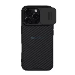   HUSĂ! - NILLKIN CAMSHIELD PRO MAGNETIC plastic protector de telefon (rezistent la șocuri, protecția camerei, magnetic, cu dungi) BLACK Apple iPhone 16 Pro