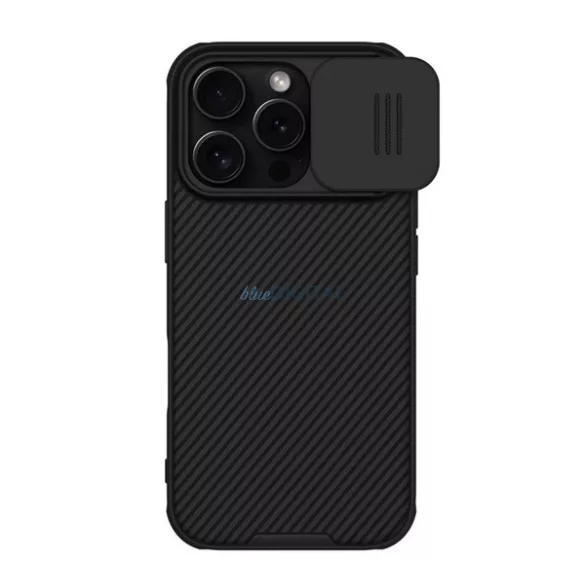 HUSĂ! - NILLKIN CAMSHIELD PRO MAGNETIC plastic protector de telefon (rezistent la șocuri, protecția camerei, magnetic, cu dungi) BLACK Apple iPhone 16 Pro