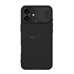   HUSĂ! - NILLKIN CAMSHIELD PRO MAGNETIC plastic protector de telefon (rezistent la șocuri, protecția camerei, magnetic, cu dungi) BLACK Apple iPhone 16 Plus