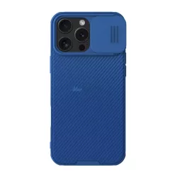   HUSĂ! - NILLKIN CAMSHIELD PRO silicon telefon protector (rezistent la șocuri, camera de protecție, cu dungi) BLUE Apple iPhone 16 Pro Max