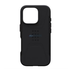 UAG CIVILIAN apărător silicon protector de telefon (rezistență ridicată la impact, MagSafe) BLACK Apple iPhone 16 Pro
