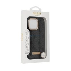   HUSĂ! - GUESS 4G LOGO PLATE Silicone Phone Cover (spate textil, MagSafe) BLACK Apple iPhone 16 Pro