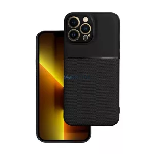 HUSĂ! - Silicon protector de telefon (rezistent la impact, magnetic, spate din piele, cu dungi) BLACK Samsung Galaxy A16 (SM-A166)