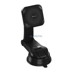   Suport auto DEVIA (bord, parbriz, ventuză, 15W, wireless, încărcător rapid, reglabil, 360°, MagSafe) NEGRU