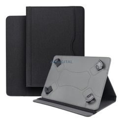   Carcasă permanentă, efect textil (universal, FLIP, deschidere laterală, de masă, interior cauciucat, dimensiune 10") NEGRU