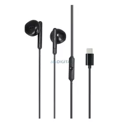   AWEI PC-25T Căști stereo (Type-C, microfon, control volum, buton de înregistrare) NEGRU