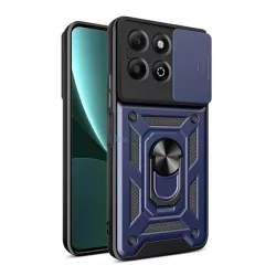   HUSĂ! - Protector de telefon din silicon Defender (rezistent la șocuri, inel de reținere, protector de cameră) BLUE Honor X6b