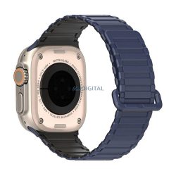   Curea DUX DUCIS KJ (dimensiune personalizată, mare, silicon, rezistentă la transpirație, magnetică) BLACK/BLACK BLUE Apple Watch Series 5 44mm, Watch Series 4 44mm, Watch Series 3 42mm