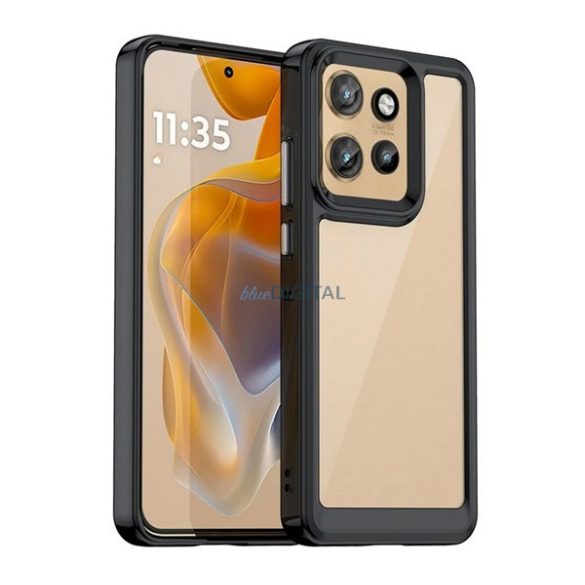Silicon protector de telefon (rezistent la șocuri, spate transparent) BLACK Motorola Edge 50 Neo 5G