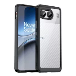   HUSĂ! - Silicon protector de telefon (rezistent la șocuri, spate transparent) BLACK OnePlus Nord 4