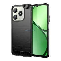   HUSĂ! - Silicon protector de telefon (rezistent la impact, bubble heel, periat, model de carbon) BLACK Realme C63 4G, C61 4G