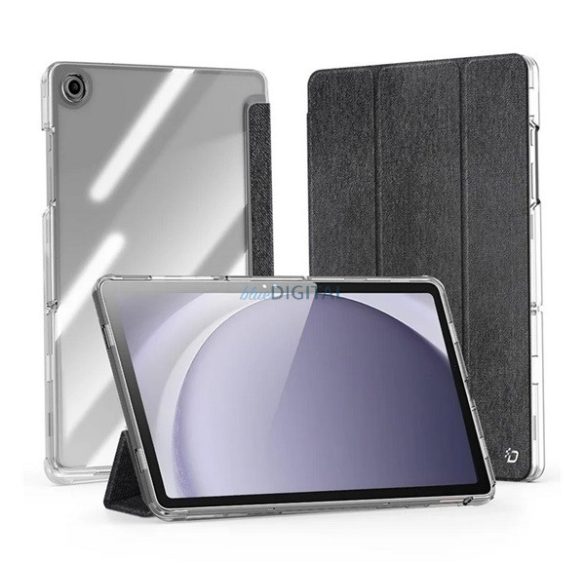 DUX DUCIS UNID husă în picioare, efect textil (active FLIP, deschidere laterală, TRIFOLD, suport pentru birou, suport pentru pix) NEGRU Samsung Galaxy Tab A9 Plus WIFI (SM-X210), Galaxy Tab A9 Plus 5G (SM-X216)