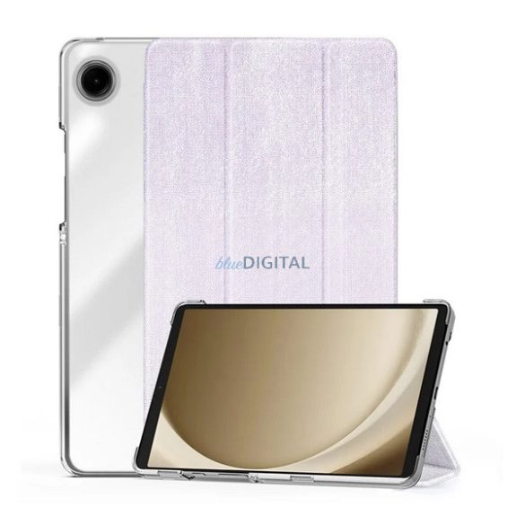 DUX DUCIS UNID husă verticală, efect textil (active FLIP, deschidere laterală, TRIFOLD, suport pentru birou, suport pentru stilou) LILA Samsung Galaxy Tab A9 LTE (SM-X115), Galaxy Tab A9 WIFI (SM-X110)