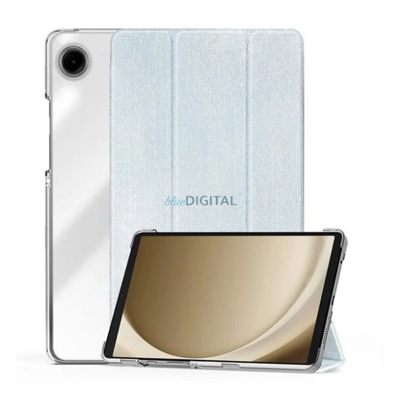 DUX DUCIS UNID husă în picioare, efect textil (active FLIP, deschidere laterală, TRIFOLD, suport pentru birou, suport pentru creioane) LIGHT BLUE Samsung Galaxy Tab A9 LTE (SM-X115), Galaxy Tab A9 WIFI (SM-X110)