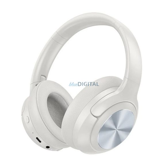 Căști bluetooth HOCO W54 STAR (v5.4, anulare activă a zgomotului, conector jack de 3,5 mm) Gri deschis