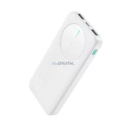   Încărcător de urgență JOYROOM 2 prize USB+Type-C (10000mAh, 12W, încărcător rapid PD, indicator LED) ALB