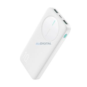 Încărcător de urgență JOYROOM 2 prize USB+Type-C (10000mAh, 12W, încărcător rapid PD, indicator LED) ALB