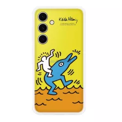   HUSĂ! - SAMSUNG plastic telefon protector (rezistent la șocuri, transparent detașabil + carte de buzunar spate) GALBEN Samsung Galaxy S24 FE (SM-S721)
