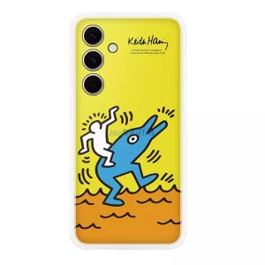 HUSĂ! - SAMSUNG plastic telefon protector (rezistent la șocuri, transparent detașabil + carte de buzunar spate) GALBEN Samsung Galaxy S24 FE (SM-S721)